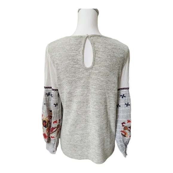 THML Women's Heather Gray Soft Top with Embroidered Arms, Small - Picture 9 of 14